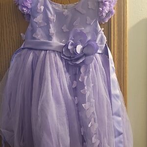 Lavender Butterfly Kids Dress